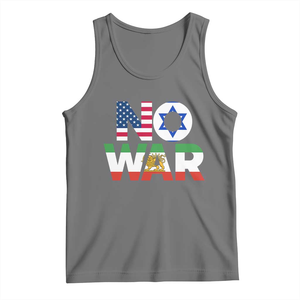 No War USA Israel Iran Flags Tank Top Anti War Protest Political Statement
