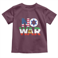 No War USA Israel Iran Flags Toddler T Shirt Anti War Protest Political Statement