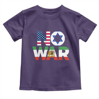 No War USA Israel Iran Flags Toddler T Shirt Anti War Protest Political Statement