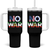 No War USA Israel Iran Flags Tumbler With Handle Anti War Protest Political Statement