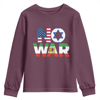 No War USA Israel Iran Flags Youth Sweatshirt Anti War Protest Political Statement