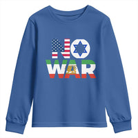 No War USA Israel Iran Flags Youth Sweatshirt Anti War Protest Political Statement