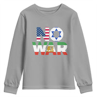 No War USA Israel Iran Flags Youth Sweatshirt Anti War Protest Political Statement