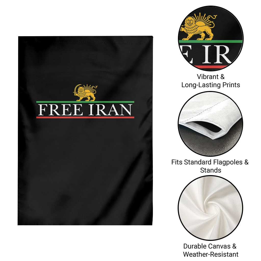 Free Iran Lion And Sun Graphic Garden Flag Iranian Freedom Supporters
