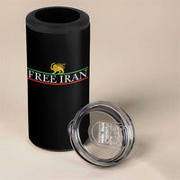 Free Iran Lion And Sun Graphic 4 in 1 Can Cooler Tumbler Iranian Freedom Supporters