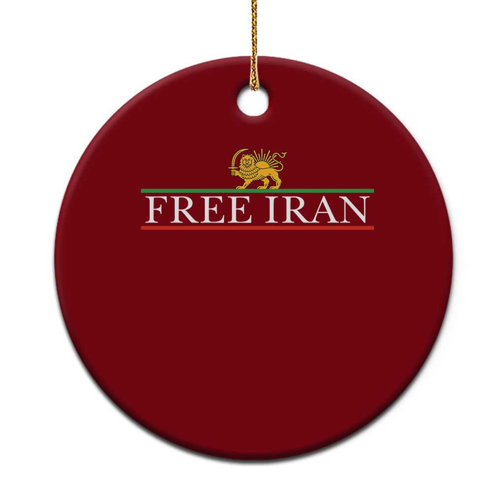 Free Iran Lion And Sun Graphic Ceramic Ornament Iranian Freedom Supporters