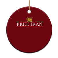 Free Iran Lion And Sun Graphic Ceramic Ornament Iranian Freedom Supporters