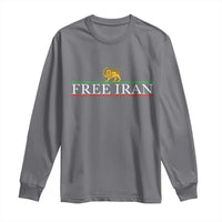 Free Iran Lion And Sun Graphic Long Sleeve Shirt Iranian Freedom Supporters