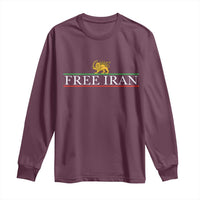 Free Iran Lion And Sun Graphic Long Sleeve Shirt Iranian Freedom Supporters