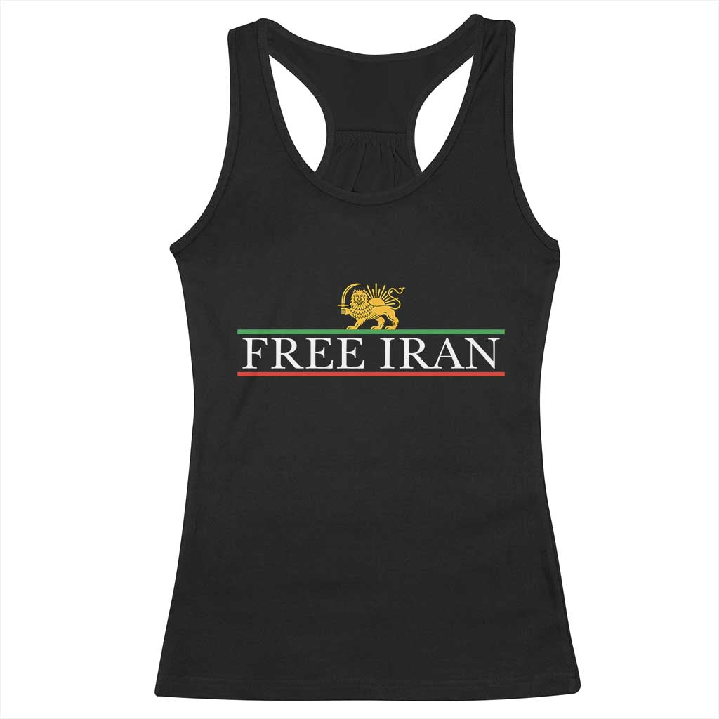 Free Iran Lion And Sun Graphic Racerback Tank Top Iranian Freedom Supporters
