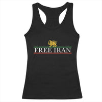 Free Iran Lion And Sun Graphic Racerback Tank Top Iranian Freedom Supporters