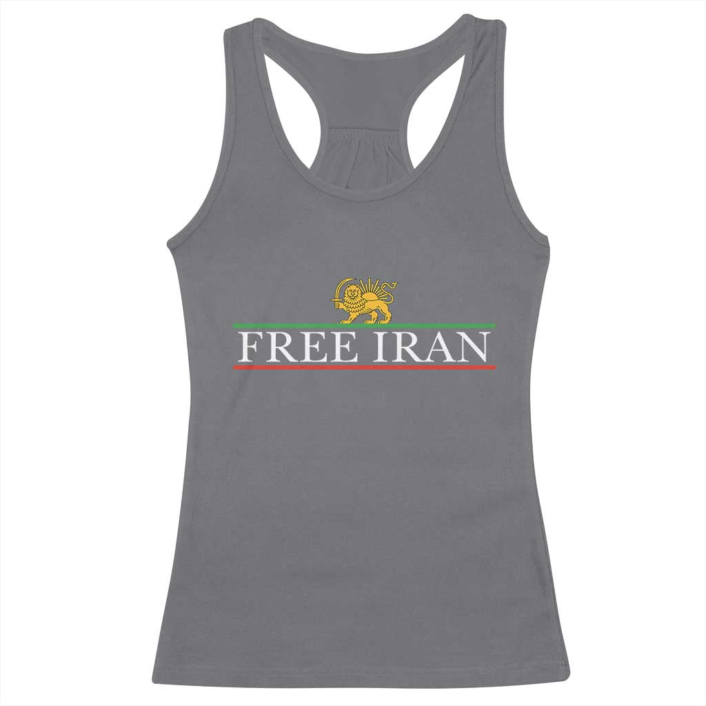Free Iran Lion And Sun Graphic Racerback Tank Top Iranian Freedom Supporters