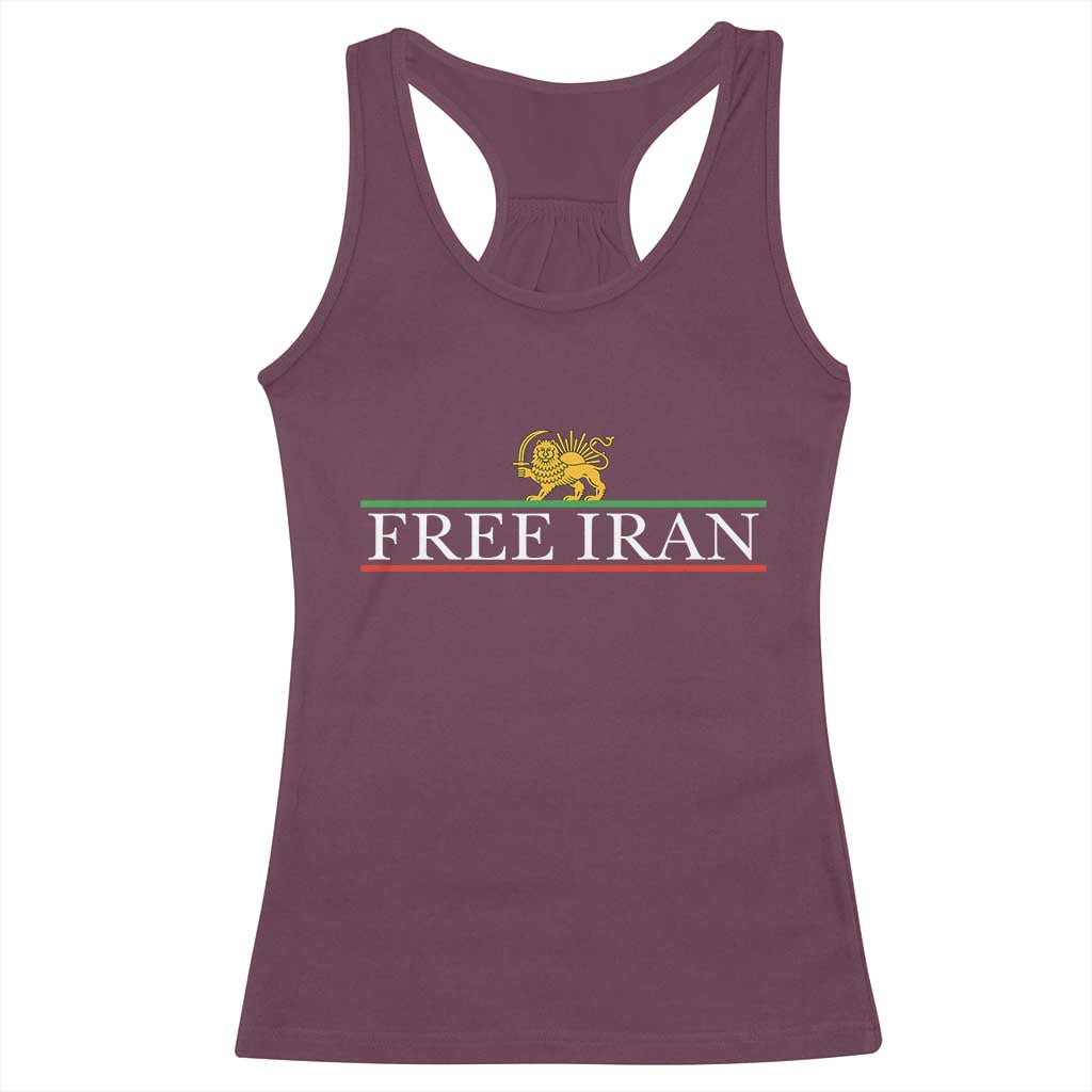 Free Iran Lion And Sun Graphic Racerback Tank Top Iranian Freedom Supporters