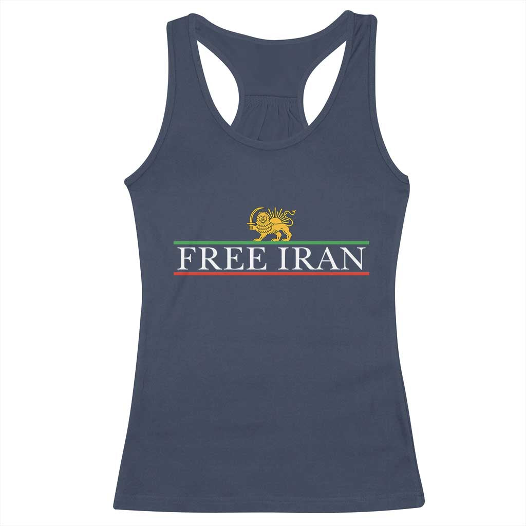 Free Iran Lion And Sun Graphic Racerback Tank Top Iranian Freedom Supporters