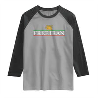 Free Iran Lion And Sun Graphic Raglan Shirt Iranian Freedom Supporters