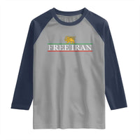 Free Iran Lion And Sun Graphic Raglan Shirt Iranian Freedom Supporters