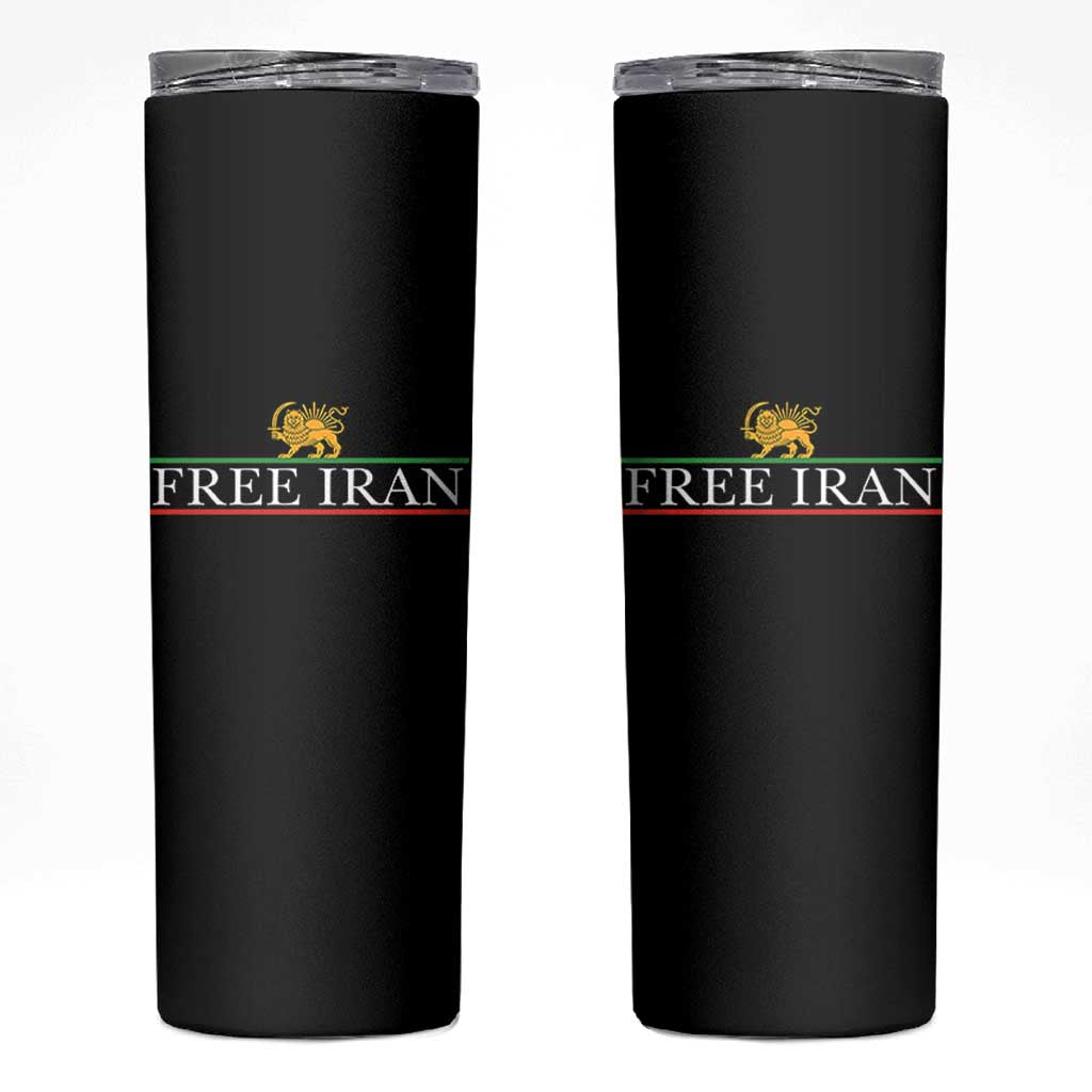 Free Iran Lion And Sun Graphic Skinny Tumbler Iranian Freedom Supporters