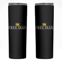 Free Iran Lion And Sun Graphic Skinny Tumbler Iranian Freedom Supporters