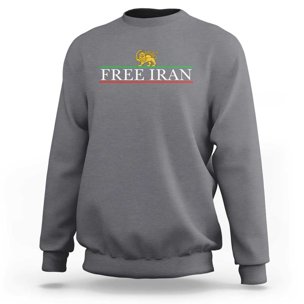 Free Iran Lion And Sun Graphic Sweatshirt Iranian Freedom Supporters
