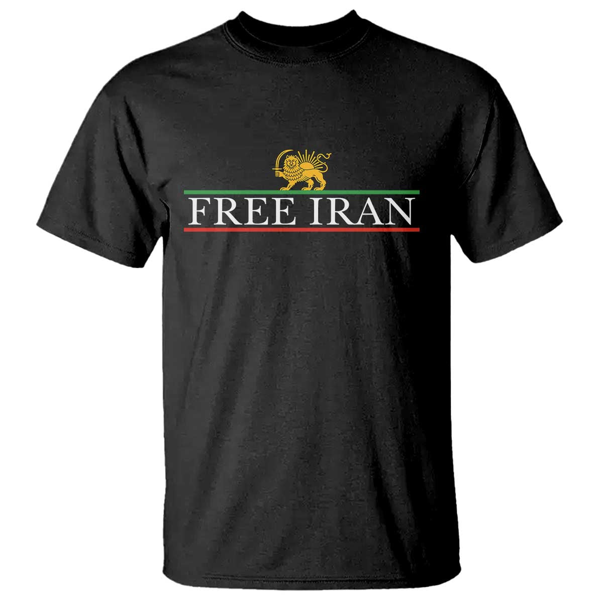 Free Iran Lion And Sun Graphic T Shirt Iranian Freedom Supporters