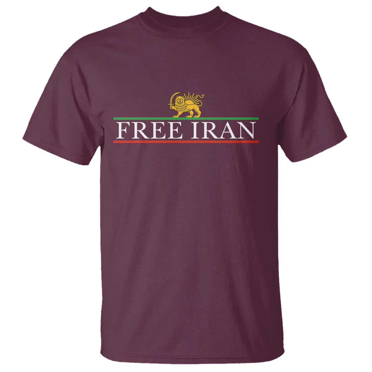 Free Iran Lion And Sun Graphic T Shirt Iranian Freedom Supporters