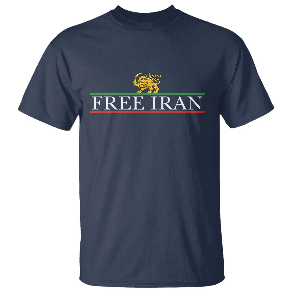Free Iran Lion And Sun Graphic T Shirt Iranian Freedom Supporters
