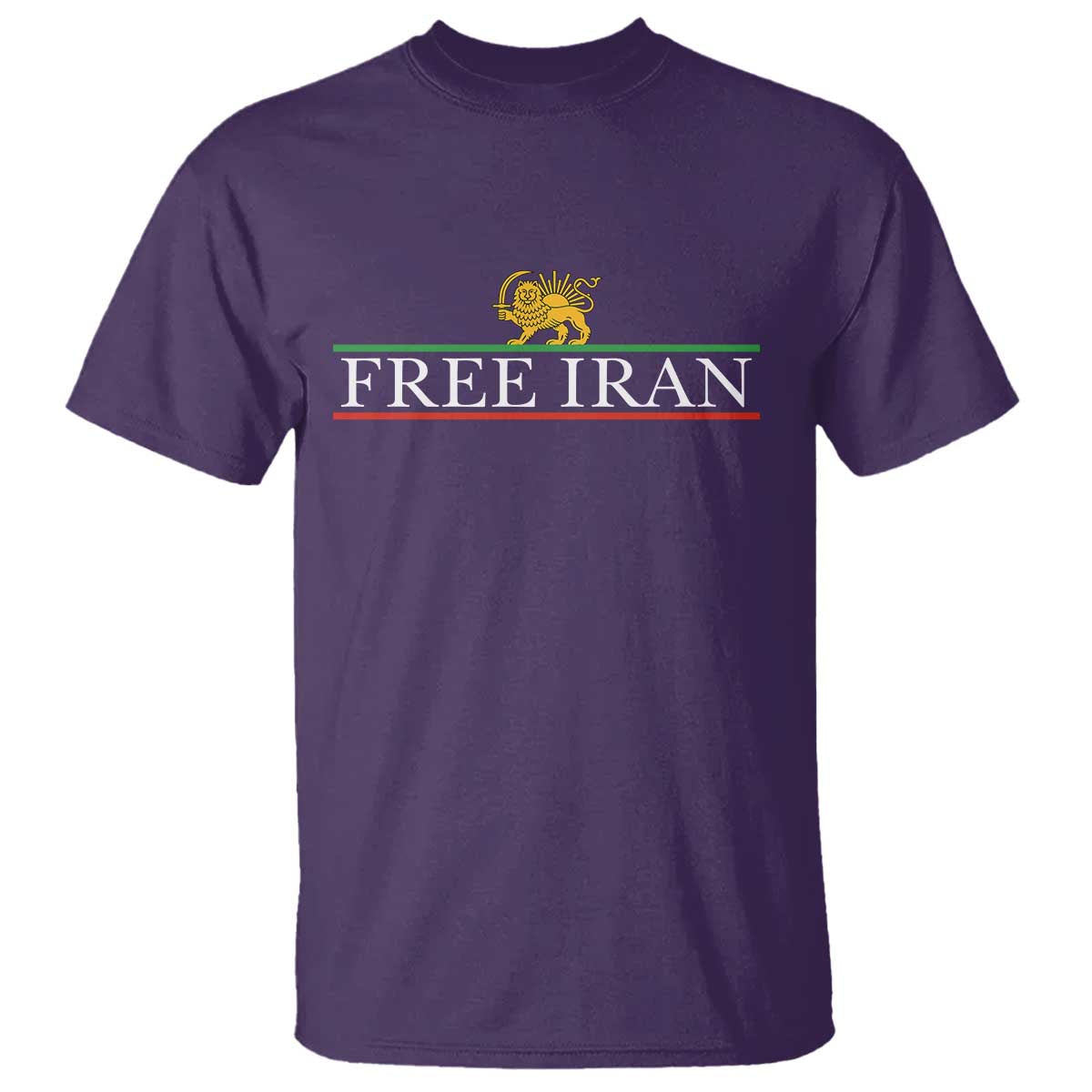 Free Iran Lion And Sun Graphic T Shirt Iranian Freedom Supporters