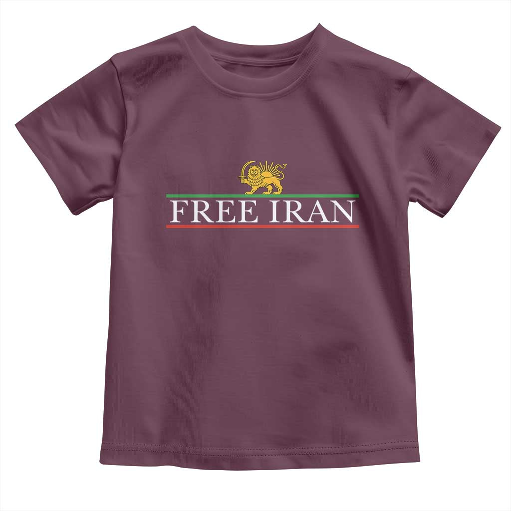 Free Iran Lion And Sun Graphic Toddler T Shirt Iranian Freedom Supporters