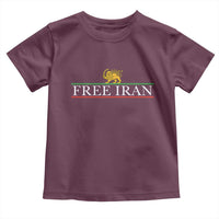 Free Iran Lion And Sun Graphic Toddler T Shirt Iranian Freedom Supporters