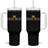 Free Iran Lion And Sun Graphic Tumbler With Handle Iranian Freedom Supporters