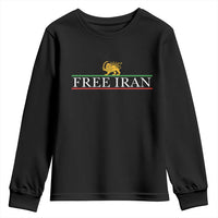 Free Iran Lion And Sun Graphic Youth Sweatshirt Iranian Freedom Supporters