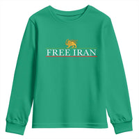 Free Iran Lion And Sun Graphic Youth Sweatshirt Iranian Freedom Supporters