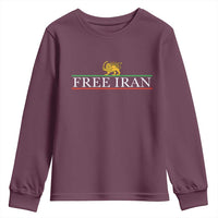 Free Iran Lion And Sun Graphic Youth Sweatshirt Iranian Freedom Supporters