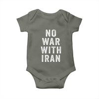 No War With Iran Baby Onesie Anti War Peace Protest Iranian People