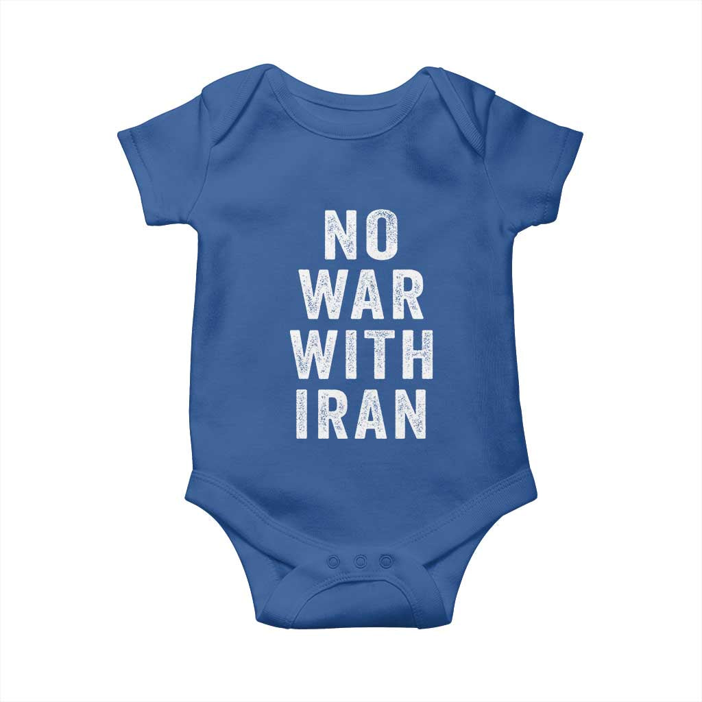 No War With Iran Baby Onesie Anti War Peace Protest Iranian People