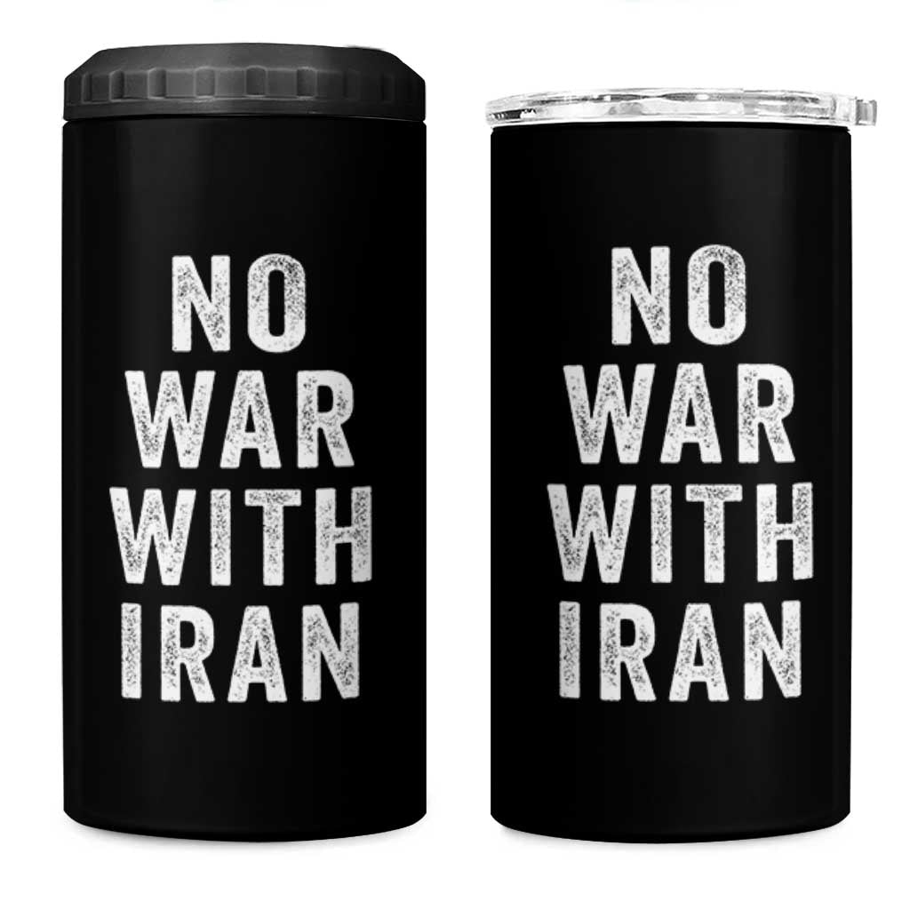 No War With Iran 4 in 1 Can Cooler Tumbler Anti War Peace Protest Iranian People