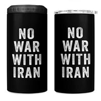 No War With Iran 4 in 1 Can Cooler Tumbler Anti War Peace Protest Iranian People