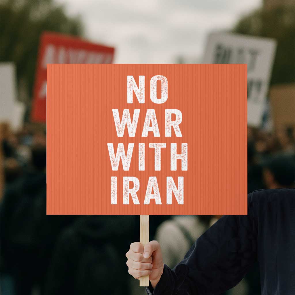 No War With Iran Protest Sign Anti War Peace Protest Iranian People