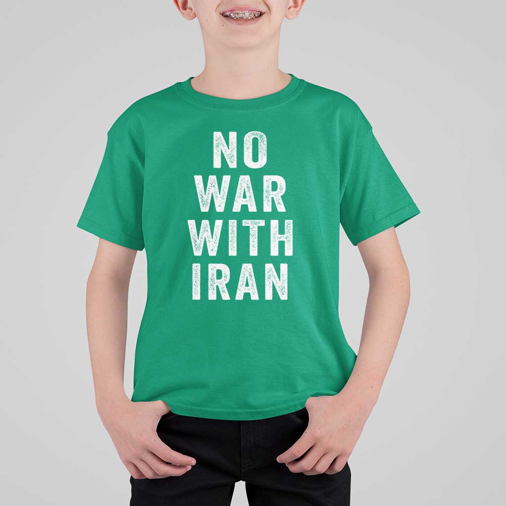 No War With Iran T Shirt For Kid Anti War Peace Protest Iranian People