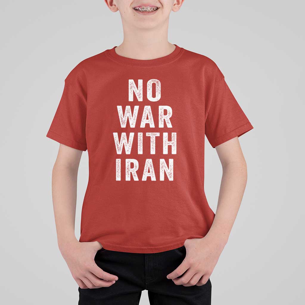 No War With Iran T Shirt For Kid Anti War Peace Protest Iranian People