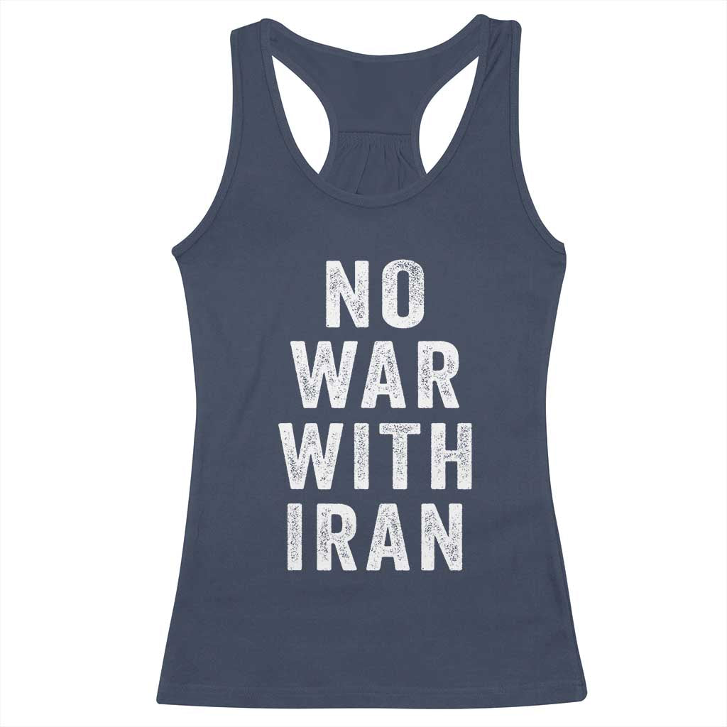 No War With Iran Racerback Tank Top Anti War Peace Protest Iranian People