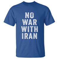 No War With Iran T Shirt Anti War Peace Protest Iranian People