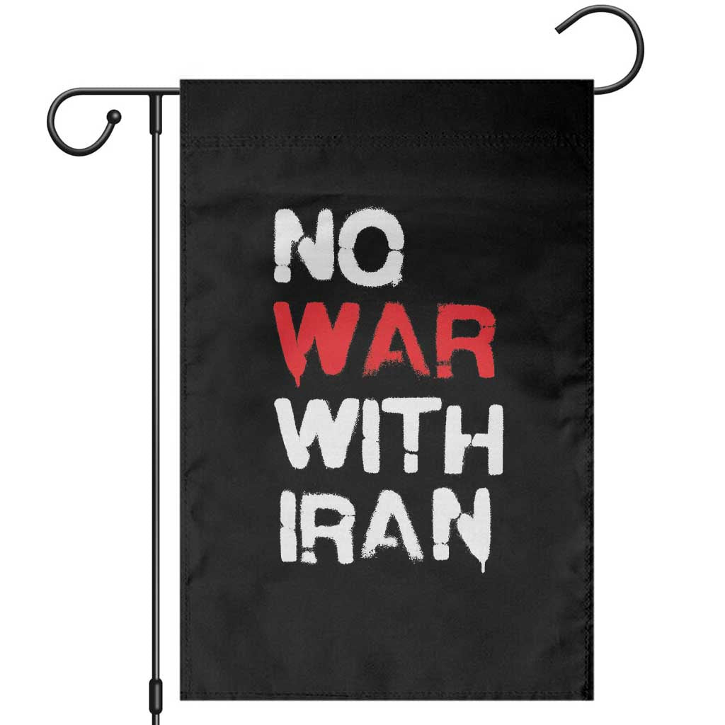 No War With Iran Garden Flag Anti War Peace Activist Protest Iranian People