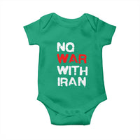 No War With Iran Baby Onesie Anti War Peace Activist Protest Iranian People