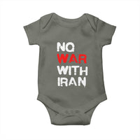 No War With Iran Baby Onesie Anti War Peace Activist Protest Iranian People
