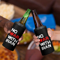 No War With Iran 4 in 1 Can Cooler Tumbler Anti War Peace Activist Protest Iranian People