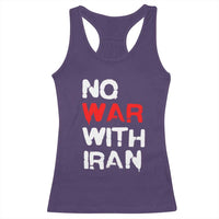 No War With Iran Racerback Tank Top Anti War Peace Activist Protest Iranian People