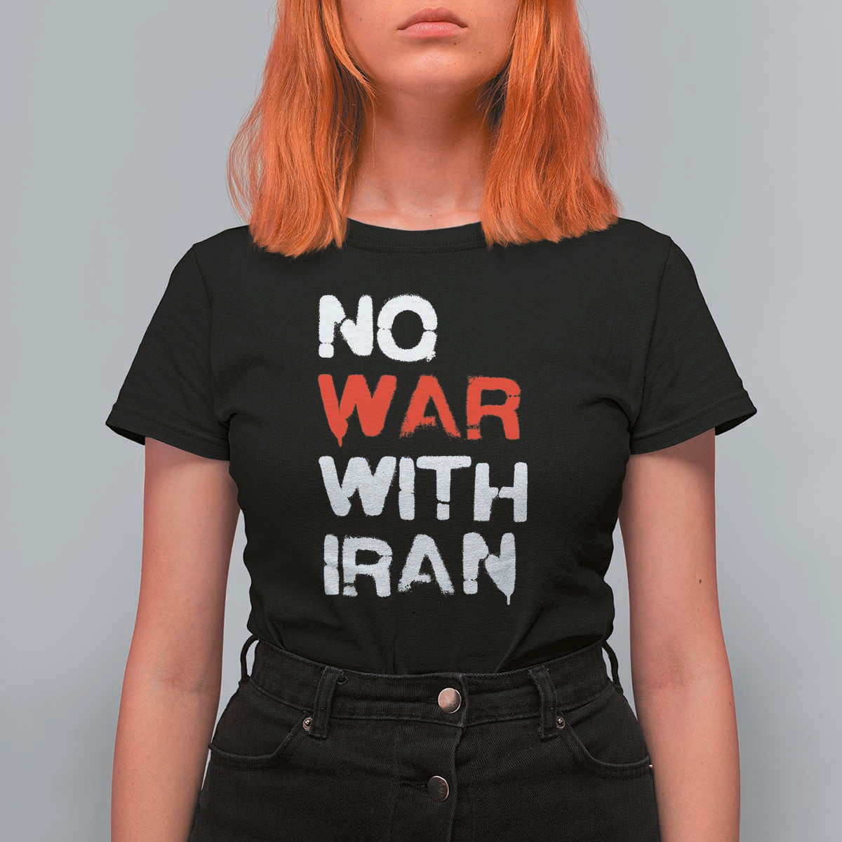 No War With Iran T Shirt For Women Anti War Peace Activist Protest Iranian People