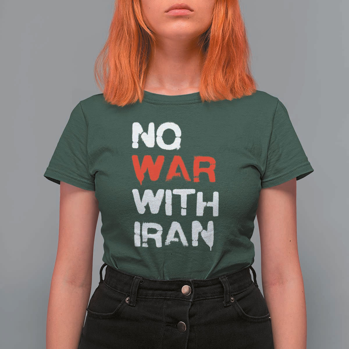 No War With Iran T Shirt For Women Anti War Peace Activist Protest Iranian People