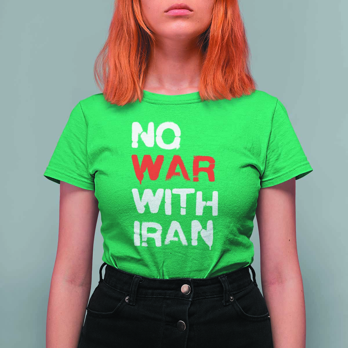 No War With Iran T Shirt For Women Anti War Peace Activist Protest Iranian People